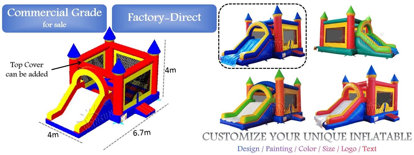 Commercial Inflatable Jumper with slide for sale