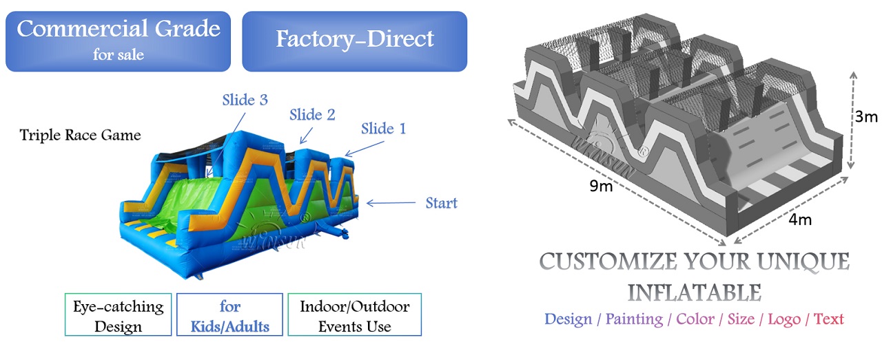 Commercial Inflatable Slide Obstacle Course for sale