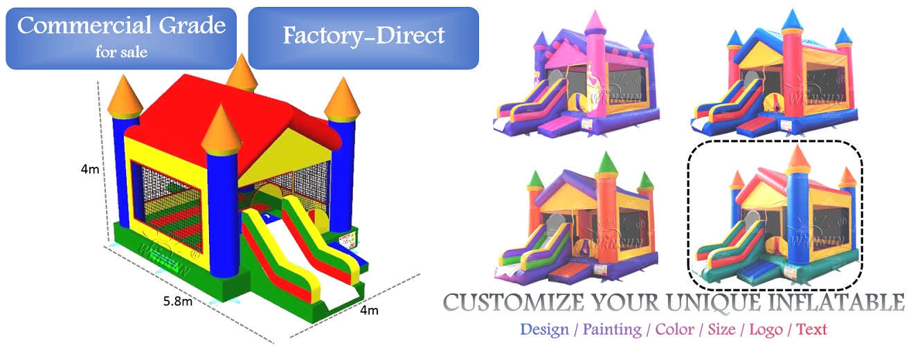 Custom Inflatable Bounce House with Slide Commercial Use