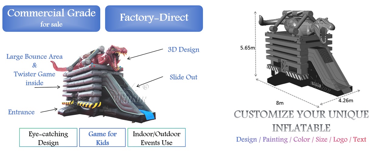 Custom Inflatable Combo T-Rex Theme