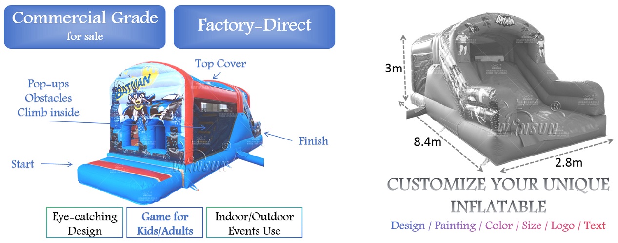 Custom Inflatable Obstacle Course Batman for sale