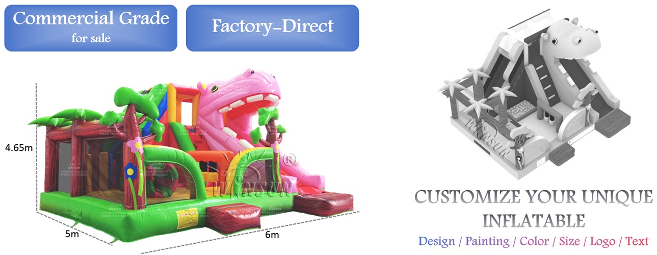 Hippo Theme Inflatable Combo for sale