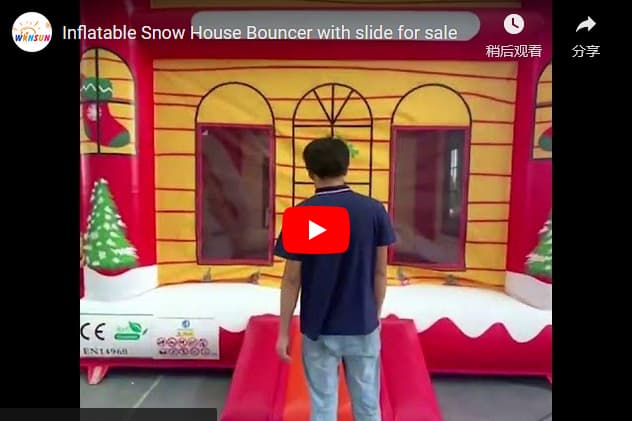 commercial Inflatable Snow House Bouncer for christmas