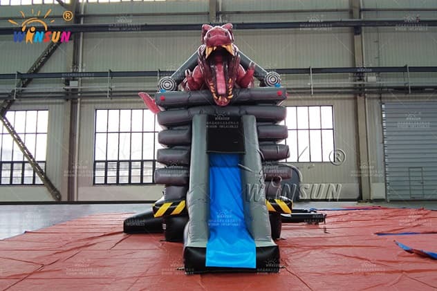 commercial custom inflatable combo t-rex theme