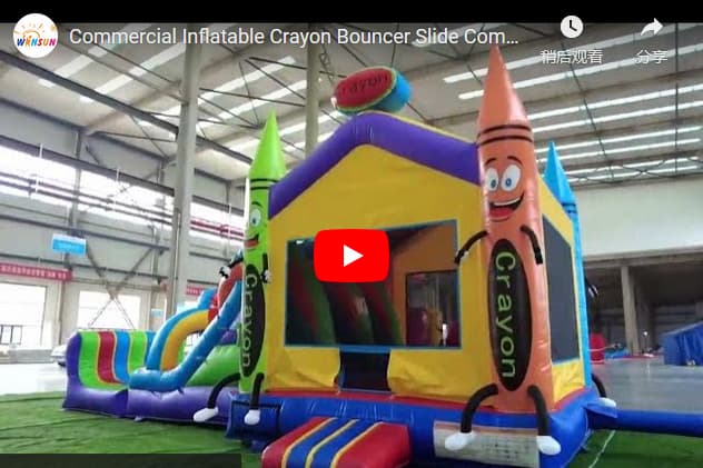 Inflatable Crayon Combo Wet Slide for sale