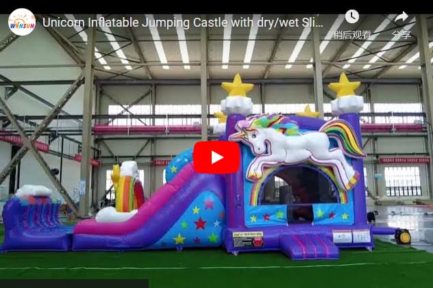 Unicorn Inflatable Jumping Castle with Water Slide for sale