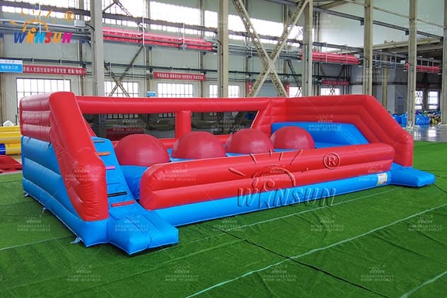 commecial extreme ball run inflatable wipeout game