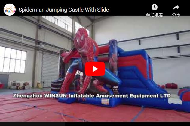 outdoor Spiderman Jumping Castle With Slide for kids