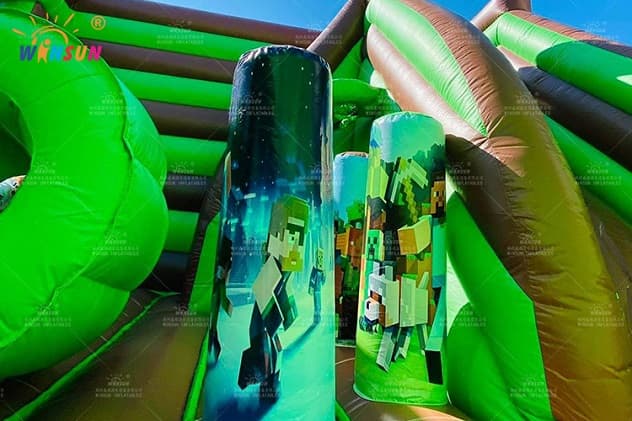 indoor minecraft inflatable jumping combo