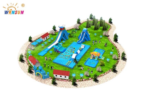 custom inflatable land water park