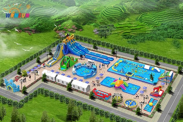 massive inflatable water park