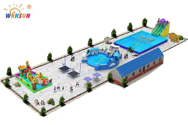 inflatable water park outdoor land