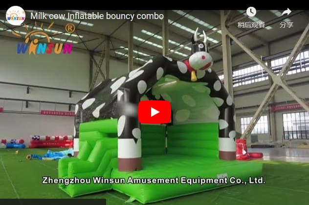 Milk Cow Inflatable Bouncy Combo indoor for kids