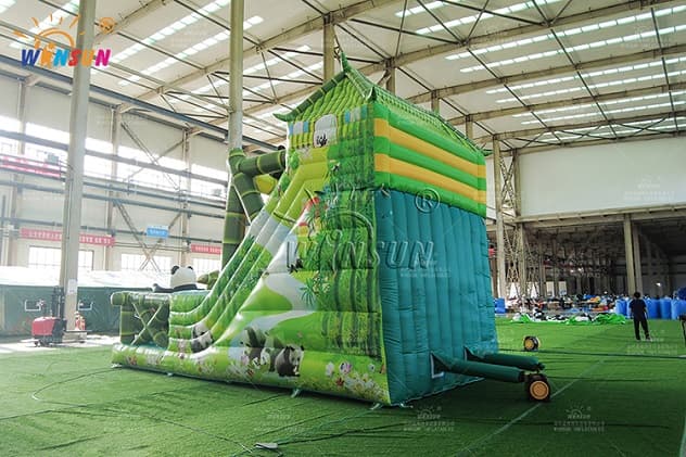 commercial panda inflatable dry slide