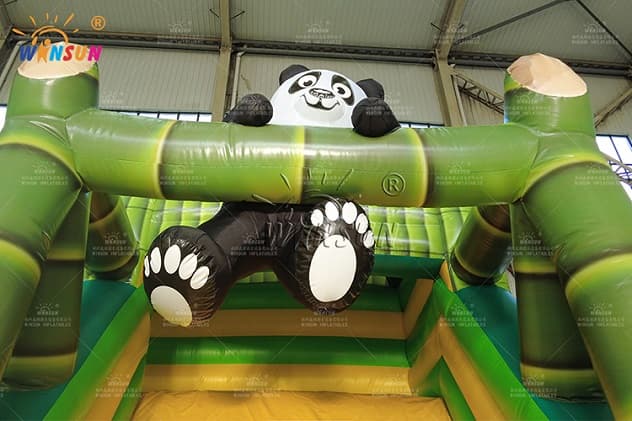 outdoor panda inflatable dry slide for kids
