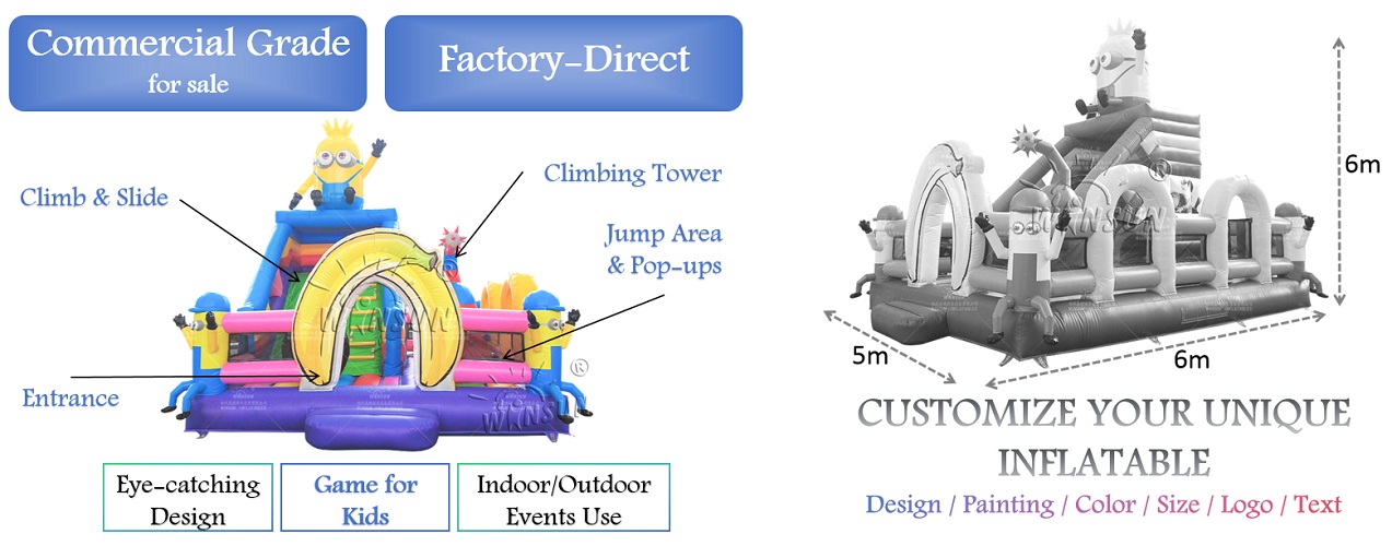 wholesale Minions Inflatable Combo Bouncer Slide