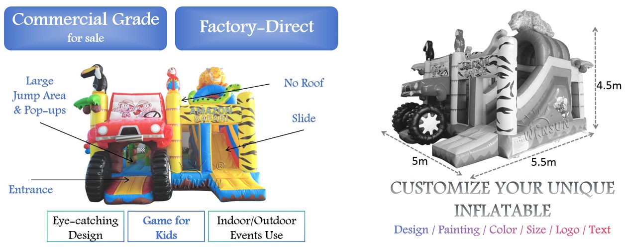 commercial Multiplay Amazon Safari Bounce House