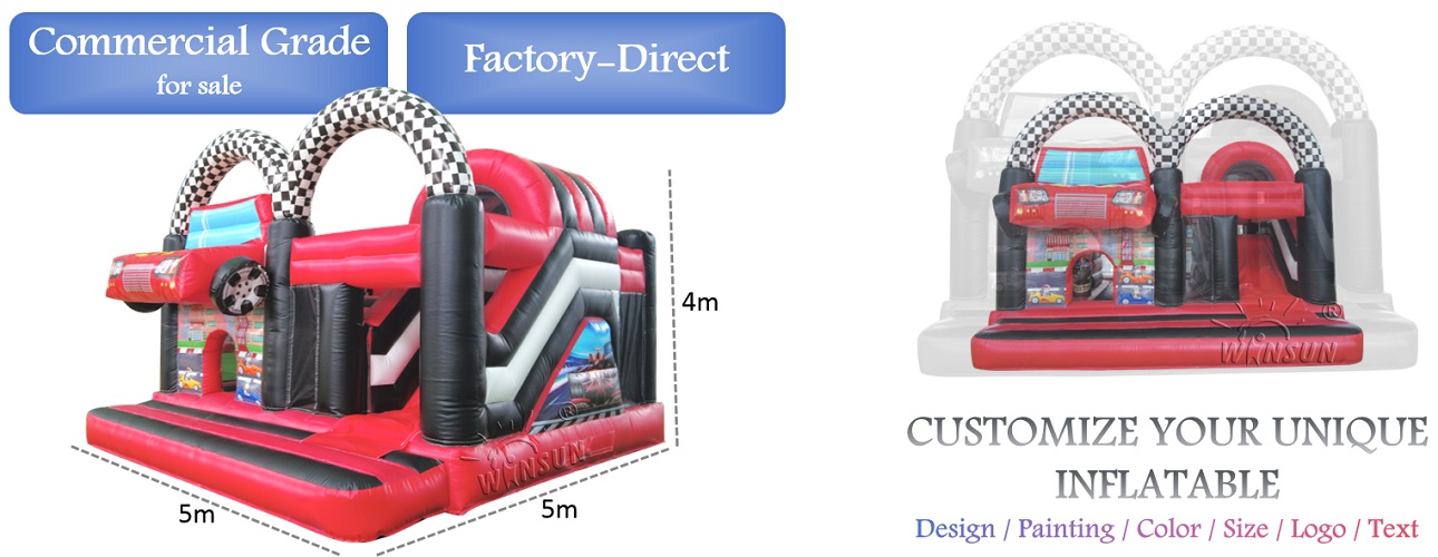 Car Theme Inflatable Combo Jumping Castle outdoor for sale