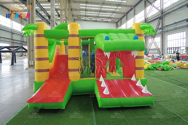 Crocodile theme inflatable jumping house with slide for sale