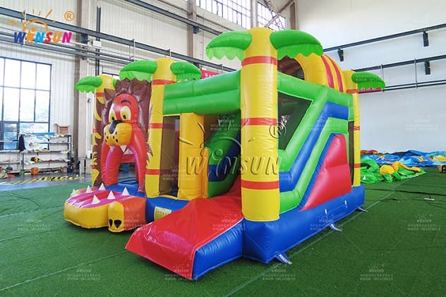 outdoor Jungle Lion commercial inflatable combo
