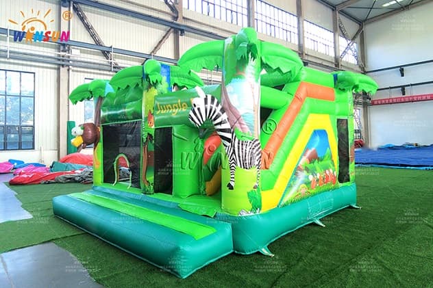 commercial jungle theme inflatable jumping combo