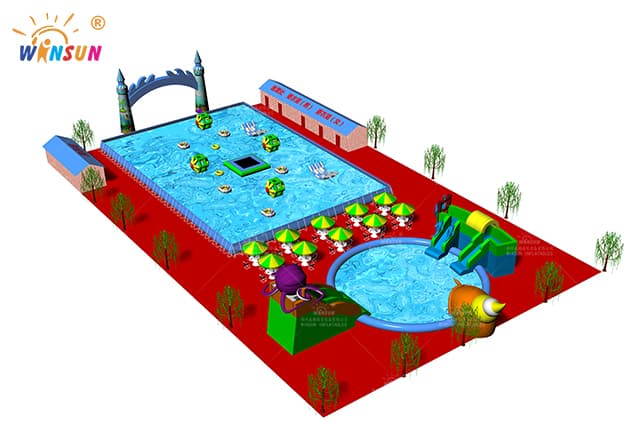 outdoor floating water park