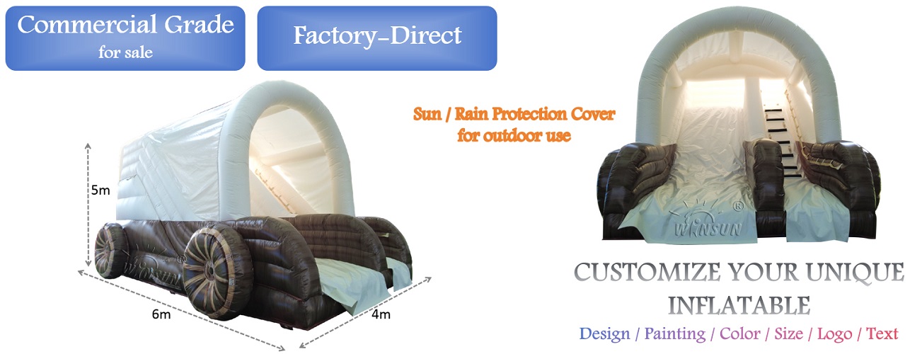 Custom Inflatable Slide with Sun Cover