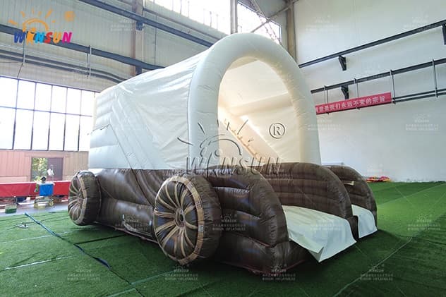 custom inflatable slide with sun cover for kids