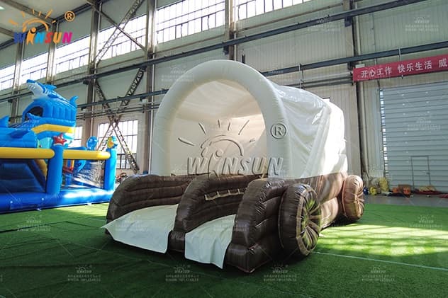 commercial custom inflatable slide with sun cover