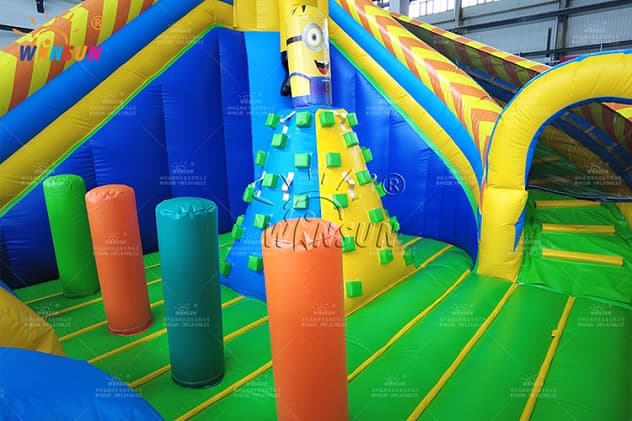wholesale minions inflatable obstacle course playground