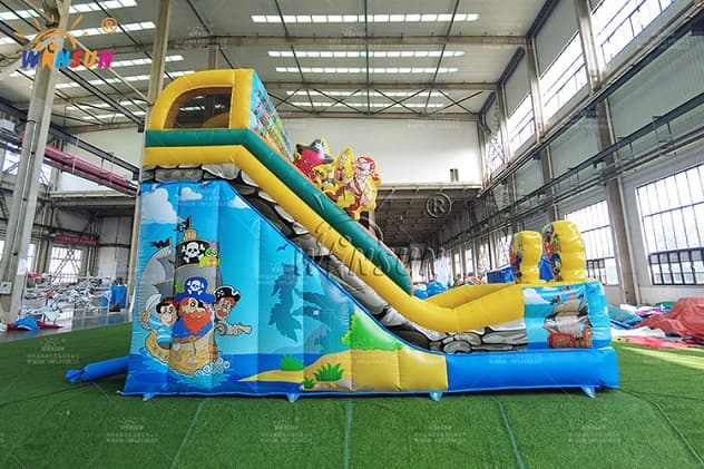 outdoor pirate theme inflatable dual lane slide
