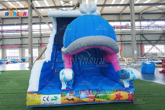 Fun inflatable whale slide