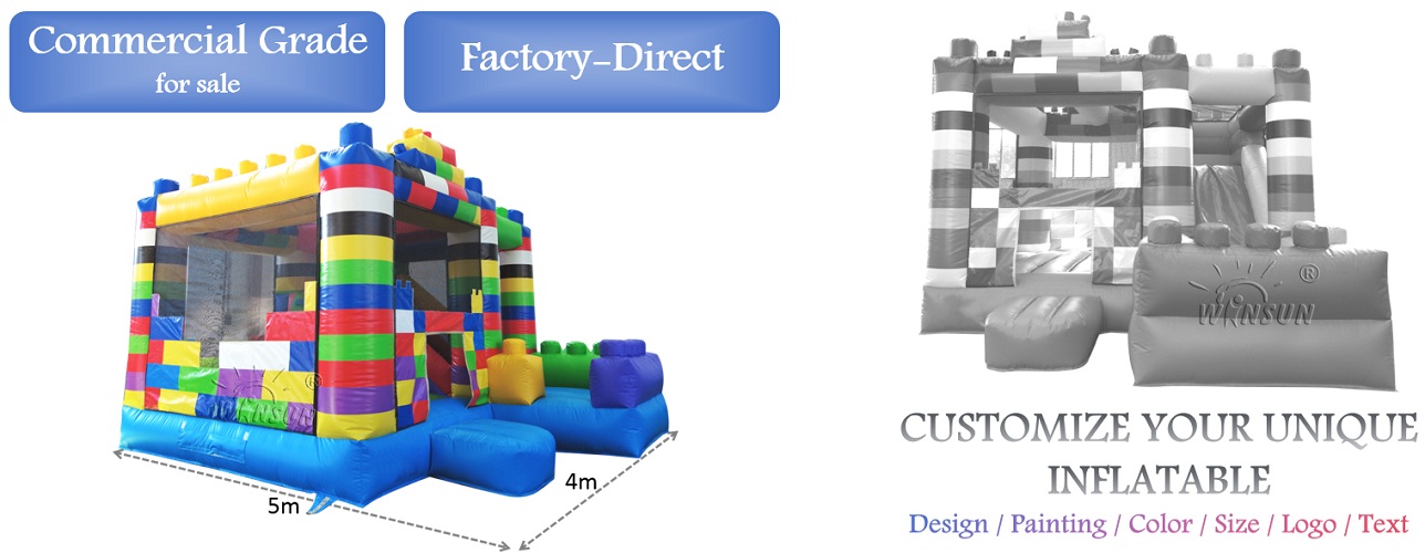 Inflatable Lego Blocks Combo with Dry Slide for kids fun