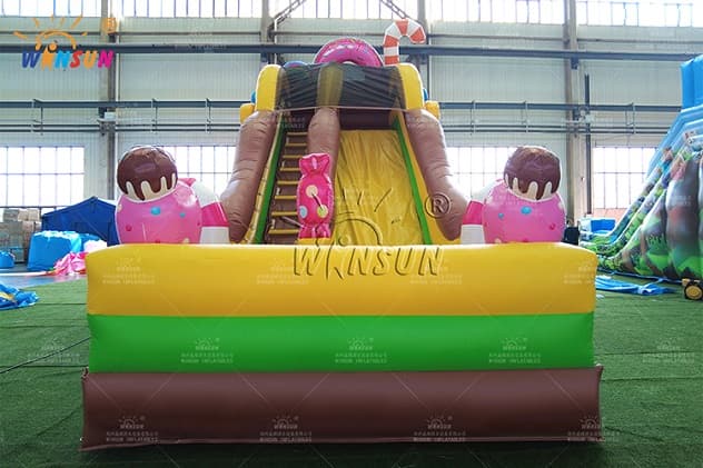 candy themed inflatable dry slide for sale