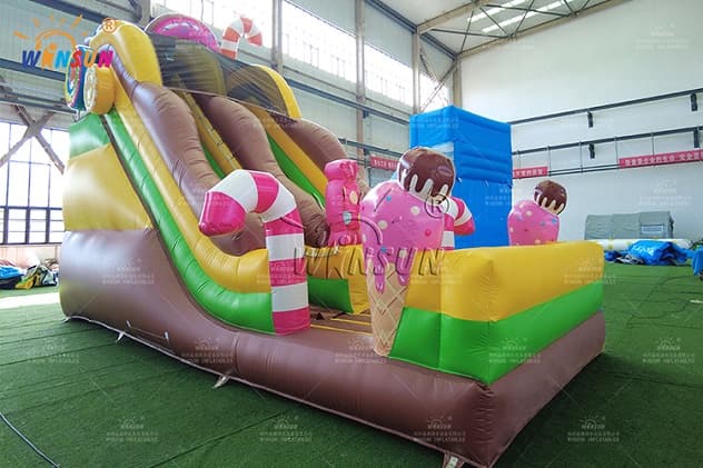 commercial candy themed inflatable dry slide