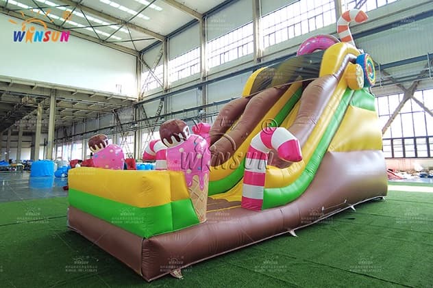 wholesale candy themed inflatable dry slide