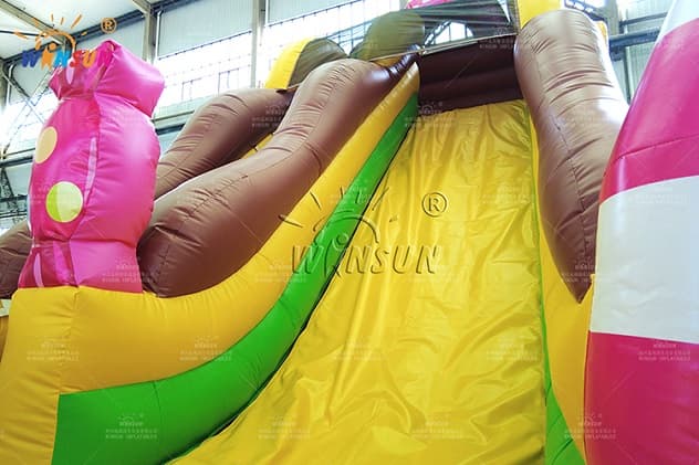 indoor candy themed inflatable dry slide