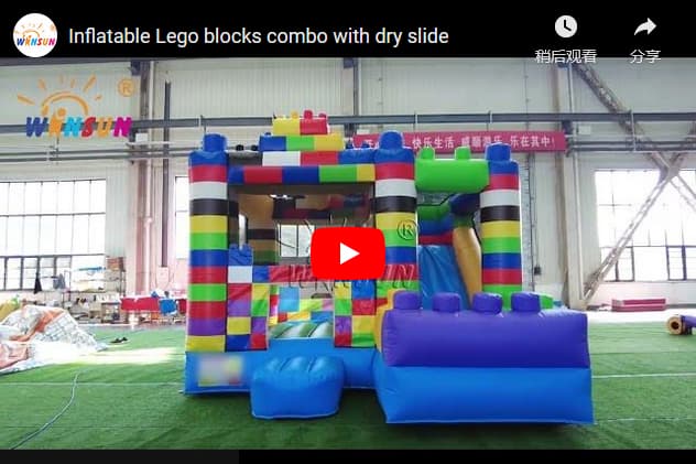 custom Inflatable Lego Blocks Combo with Dry Slide