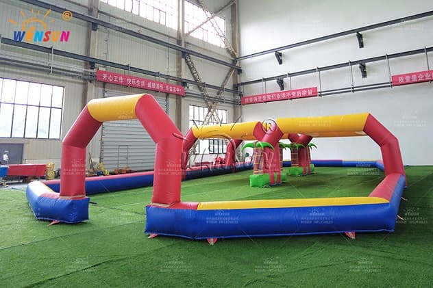 cheap custom inflatable race track interactive arena