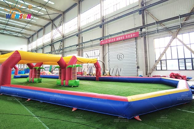 outdoor custom inflatable race track interactive arena