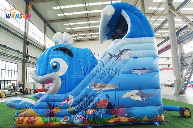 giant inflatable whale slide