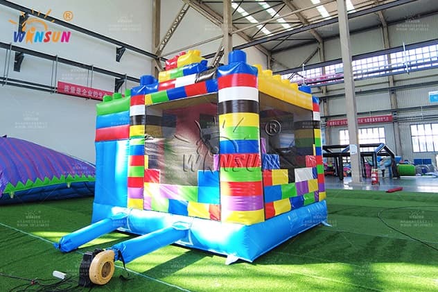 indoor inflatable lego blocks combo with dry slide