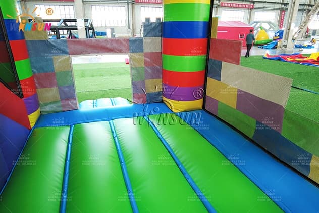 backyard inflatable lego blocks combo with dry slide