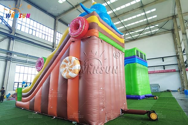 indoor candy monster dry inflatable slides