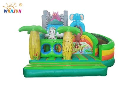 WSC-436 Jungle Animals Inflatable Bouncer Dry Slide