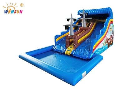 WSS-555 Pirate_themed Inflatable Water Slide with Pool