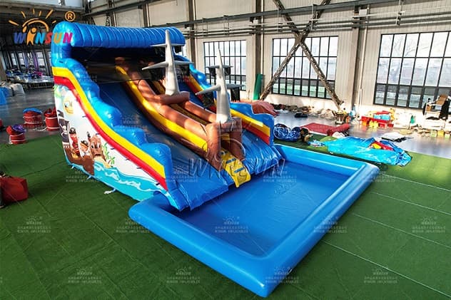 pirate ship inflatable water slide