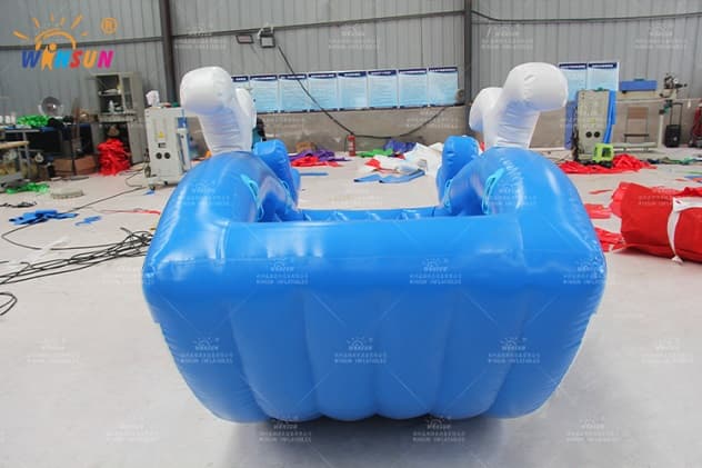 Air sealing inflatable viking seesaw game