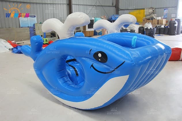 Airtight Inflatable whale Ship Viking Seesaw Boat For Kids