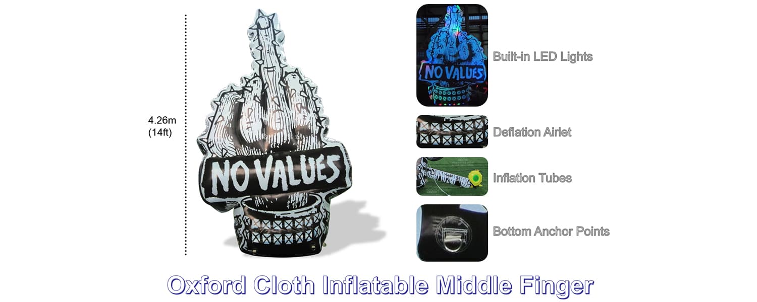 Promotional Oxford Cloth Inflatable Middle Finger Hand